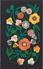 5년 일기 자수플라워 블랙